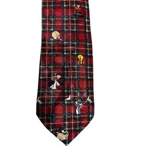 Looney Tunes Mania Characters Novelty Mens Tie Vintage 1994